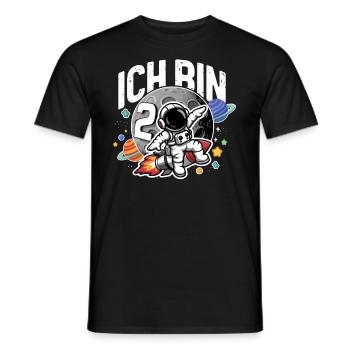 2ème anniversaire garçons 2 ans astronaute anniversaire - T-shirt homme - noir - Devant - AI Model Male 178 light (178cm)
