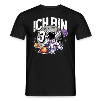 3rd Birthday Boys 3 Years Astronaut Birthday - Men's T-Shirt - black - Front - AI Model Male 178 light (178cm)