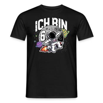 6. Geburtstag Jungen 6 Jahre Astronaut Geburtstag - Männer T-Shirt - Schwarz - Vorne - AI Model Male 178 light (178cm)