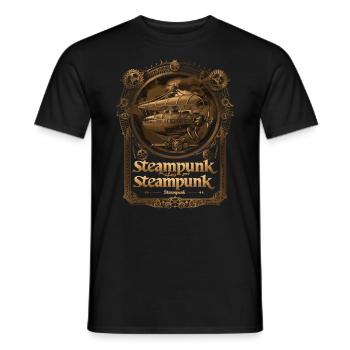 Steam Punk Art Funky Steampunk - Men's T-Shirt - black - Front - AI Model Male 178 light (178cm)