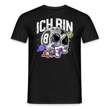 8e anniversaire garçons 8 ans anniversaire astronaute - T-shirt homme - noir - Devant - AI Model Male 178 light (178cm)