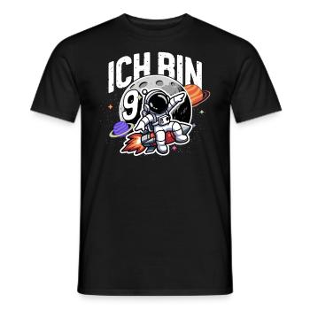 9e anniversaire garçons 9 ans astronaute anniversaire - T-shirt homme - noir - Devant - AI Model Male 178 light (178cm)