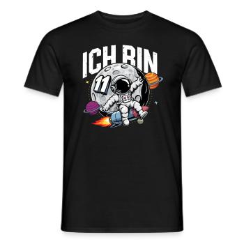 11th Birthday Boys Astronaut Birthday - Men's T-Shirt - black - Front - AI Model Male 178 light (178cm)