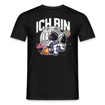11th Birthday Boys Astronaut Birthday - Men's T-Shirt - black - Front - AI Model Male 178 light (178cm)