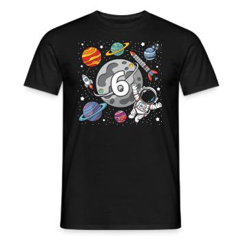 6. Geburtstag Jungen 6 Jahre Astronaut Geburtstag - Männer T-Shirt - Schwarz - Vorne - AI Model Male 178 light (178cm)