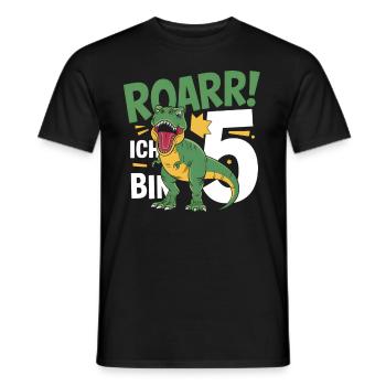 5. Geburtstag 5 Jahre Dino Dinosaurier Fan - Männer T-Shirt - Schwarz - Vorne - AI Model Male 178 light (178cm)
