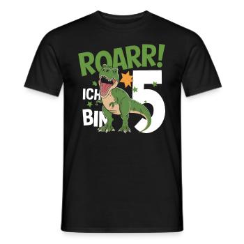 5. Geburtstag 5 Jahre Dino Dinosaurier Fan - Männer T-Shirt - Schwarz - Vorne - AI Model Male 178 light (178cm)