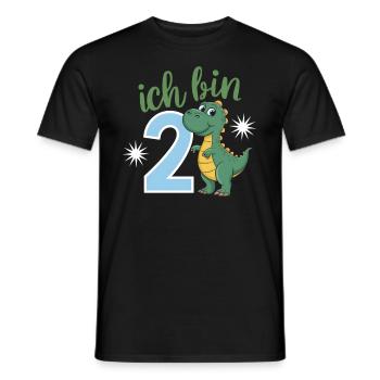 2. Geburtstag 2 Jahre Dino Dinosaurier Fan - Männer T-Shirt - Schwarz - Vorne - AI Model Male 178 light (178cm)