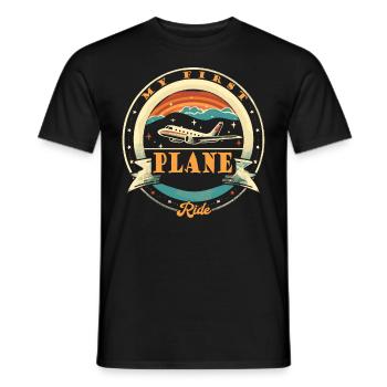 My first plane trip First time flying - Men's T-Shirt - black - Front - AI Model Male 178 light (178cm)