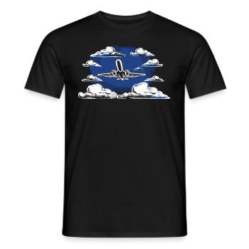 My first plane trip First time flying - Men's T-Shirt - black - Front - AI Model Male 178 light (178cm)