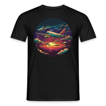 Meine Erste Flugreise Erstes Mal Fliegen - Männer T-Shirt - Schwarz - Vorne - AI Model Male 178 light (178cm)