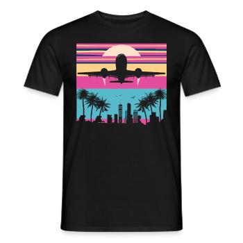 My first plane trip First time flying - Men's T-Shirt - black - Front - AI Model Male 178 light (178cm)