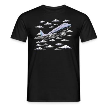 My first plane trip First time flying - Men's T-Shirt - black - Front - AI Model Male 178 light (178cm)