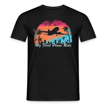Meine Erste Flugreise Erstes Mal Fliegen - Männer T-Shirt - Schwarz - Vorne - AI Model Male 178 light (178cm)