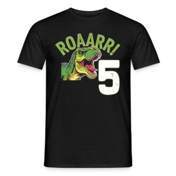 5. Geburtstag 5 Jahre Dino Dinosaurier Fan - Männer T-Shirt - Schwarz - Vorne - AI Model Male 178 light (178cm)