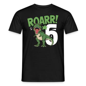 6th Birthday 6 Years Dino Dinosaur Fan - Men's T-Shirt - black - Front - AI Model Male 178 light (178cm)