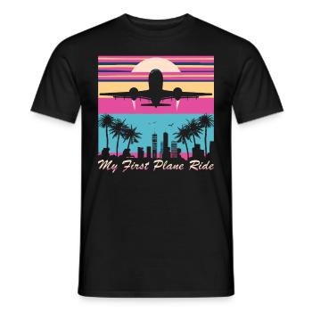 Meine Erste Flugreise Erstes Mal Fliegen - Männer T-Shirt - Schwarz - Vorne - AI Model Male 178 light (178cm)