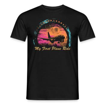 My First Flight First Time Flying - Men's T-Shirt - black - Front - AI Model Male 178 light (178cm)
