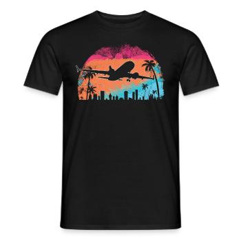 Meine Erste Flugreise Erstes Mal Fliegen - Männer T-Shirt - Schwarz - Vorne - AI Model Male 178 light (178cm)
