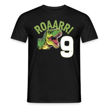 9. Geburtstag 9 Jahre Dino Dinosaurier Fan - Männer T-Shirt - Schwarz - Vorne - AI Model Male 178 light (178cm)