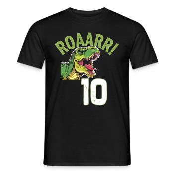 10. Geburtstag 10 Jahre Dino Dinosaurier Fan - Männer T-Shirt - Schwarz - Vorne - AI Model Male 178 light (178cm)