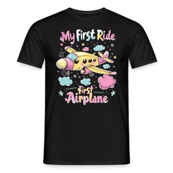 Meine Erste Flugreise Erstes Mal Fliegen - Männer T-Shirt - Schwarz - Vorne - AI Model Male 178 light (178cm)