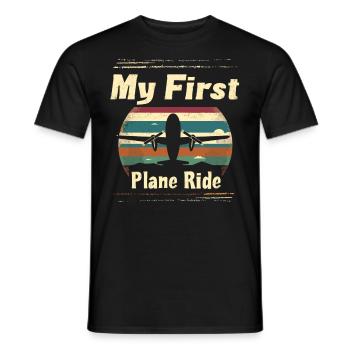 Meine Erste Flugreise Erstes Mal Fliegen - Männer T-Shirt - Schwarz - Vorne - AI Model Male 178 light (178cm)