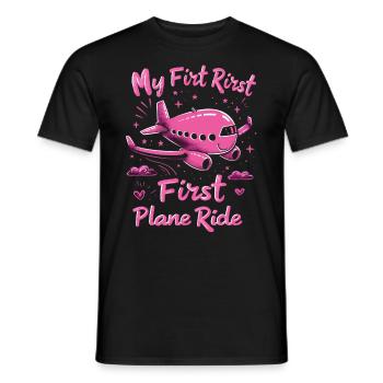 Meine Erste Flugreise Erstes Mal Fliegen - Männer T-Shirt - Schwarz - Vorne - AI Model Male 178 light (178cm)