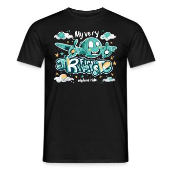 Meine Erste Flugreise Erstes Mal Fliegen - Männer T-Shirt - Schwarz - Vorne - AI Model Male 178 light (178cm)