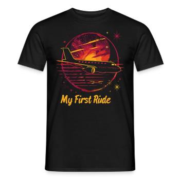 Meine Erste Flugreise Erstes Mal Fliegen - Männer T-Shirt - Schwarz - Vorne - AI Model Male 178 light (178cm)
