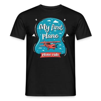 Meine Erste Flugreise Erstes Mal Fliegen - Männer T-Shirt - Schwarz - Vorne - AI Model Male 178 light (178cm)