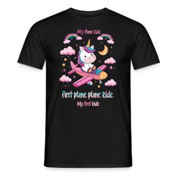 My first plane trip First time flying - Men's T-Shirt - black - Front - AI Model Male 178 light (178cm)