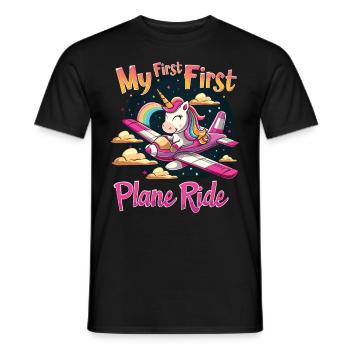 Meine Erste Flugreise Erstes Mal Fliegen - Männer T-Shirt - Schwarz - Vorne - AI Model Male 178 light (178cm)
