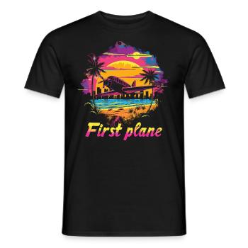 Meine Erste Flugreise Erstes Mal Fliegen - Männer T-Shirt - Schwarz - Vorne - AI Model Male 178 light (178cm)
