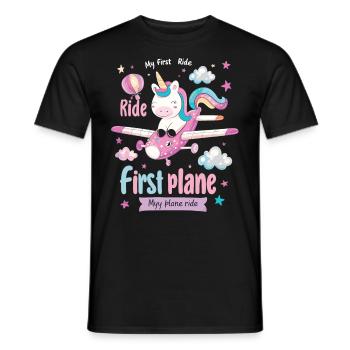 Meine Erste Flugreise Erstes Mal Fliegen - Männer T-Shirt - Schwarz - Vorne - AI Model Male 178 light (178cm)