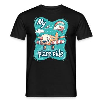 Meine Erste Flugreise Erstes Mal Fliegen - Männer T-Shirt - Schwarz - Vorne - AI Model Male 178 light (178cm)