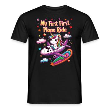 Meine Erste Flugreise Erstes Mal Fliegen - Männer T-Shirt - Schwarz - Vorne - AI Model Male 178 light (178cm)