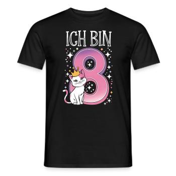 8. Geburtstag Katze Kätzchen Kindergeburtstag - Männer T-Shirt - Schwarz - Vorne - AI Model Male 178 light (178cm)