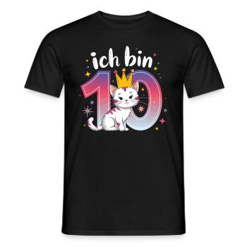 10e anniversaire Chat Chaton Anniversaire des enfants - T-shirt homme - noir - Devant - AI Model Male 178 light (178cm)