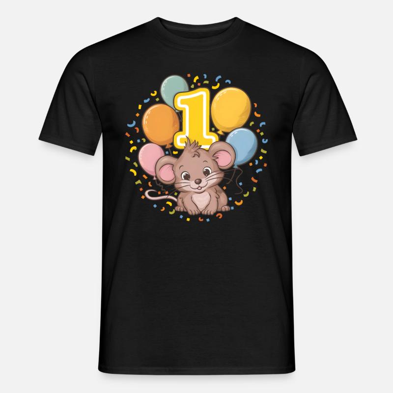 1. Geburtstag Maus Kindergeburtstag - Männer T-Shirt - Schwarz