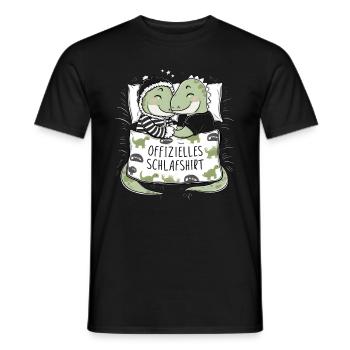 Chemise de nuit officielle Sweet Dino Couple - T-shirt homme - noir - Devant - AI Model Male 178 light (178cm)