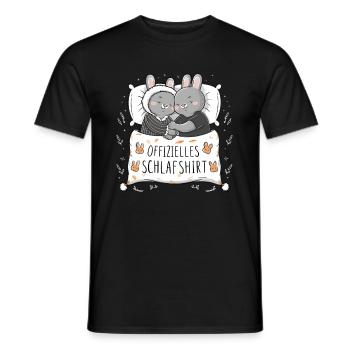 Chemise de nuit officielle Cute Bunny Bunny Pair - T-shirt homme - noir - Devant - AI Model Male 178 light (178cm)