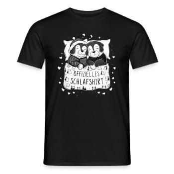 Official Sleep Shirt Cute Dog Dog Couple - Men's T-Shirt - black - Front - AI Model Male 178 light (178cm)