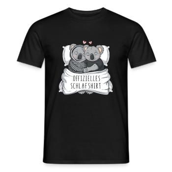 Official Sweet Koala Couple Sleep Shirt - Men's T-Shirt - black - Front - AI Model Male 178 light (178cm)