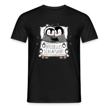Chemise de nuit officielle Sweet Penguin Couple - T-shirt homme - noir - Devant - AI Model Male 178 light (178cm)