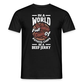 Beef Jerky Dealer Beef Jerky Costume - Men's T-Shirt - black - Front - AI Model Male 178 light (178cm)