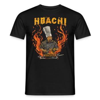 Hibachi Teppanyaki Bbq Japanische Küche - Männer T-Shirt - Schwarz - Vorne - AI Model Male 178 light (178cm)