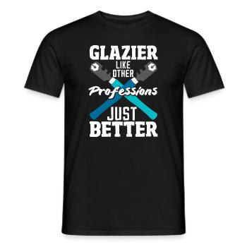 Glaser Geschenk - Männer T-Shirt - Schwarz - Vorne - AI Model Male 178 light (178cm)
