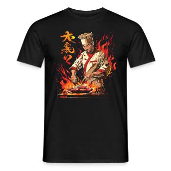 Hibachi Teppanyaki Bbq Japanische Küche - Männer T-Shirt - Schwarz - Vorne - AI Model Male 178 light (178cm)