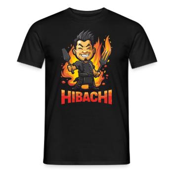 Hibachi Teppanyaki Bbq Japanische Küche - Männer T-Shirt - Schwarz - Vorne - AI Model Male 178 light (178cm)